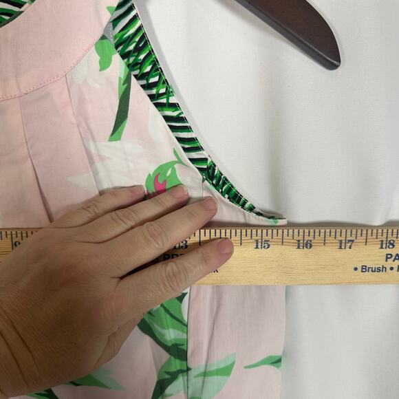 Dizzy Lizzie Cotton Fit & Flair Sleeveless‎ Dress XS Petal Pink Green Feminine - Picture 9 of 10